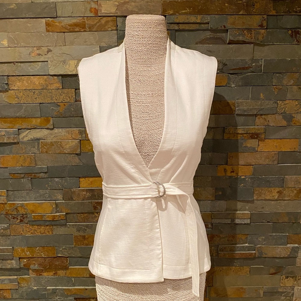 Helmut Lang Rippled Cotton & Leather Vest (Mulitple Sizes) NWT